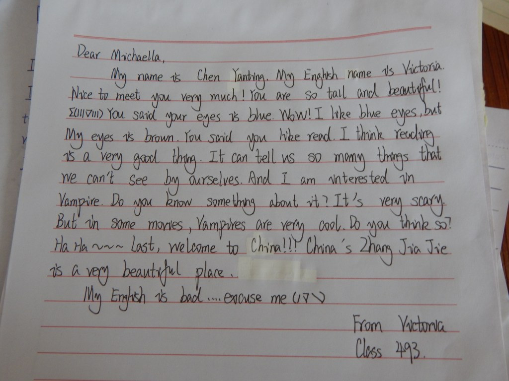 Tall, Blonde, Blue Eyed- as described by Chinese HS&nbsp;Freshman